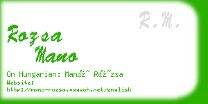 rozsa mano business card